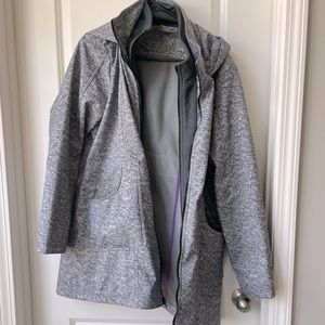 Womens Tek Gear, Double Zipper, Gray and Purple, Hooded Winter Coat, Size XL